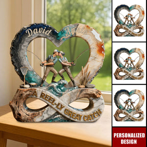 Personalized Fishing Couple Great Catch Acrylic Plaque-Gift For Fishing Couple
