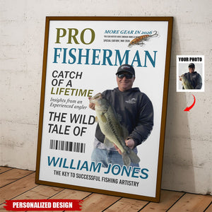 Personalized Pro Fisherman More Gear Newspaper Style Poster-Gift For Fisherman