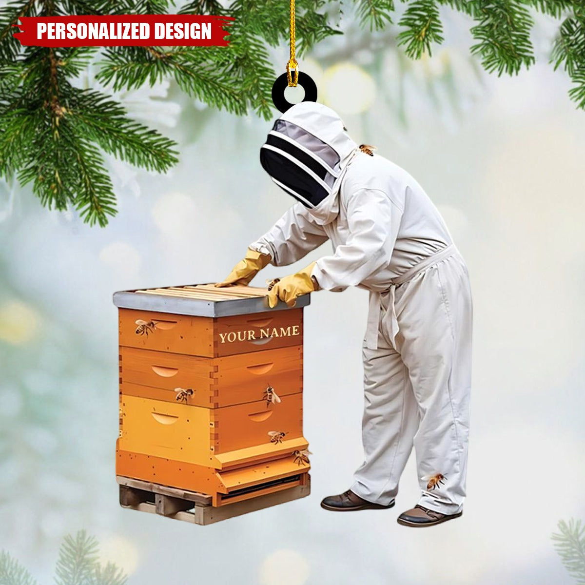 Personalized Beekeeper Ornament-Gift For Honeybee Keeper