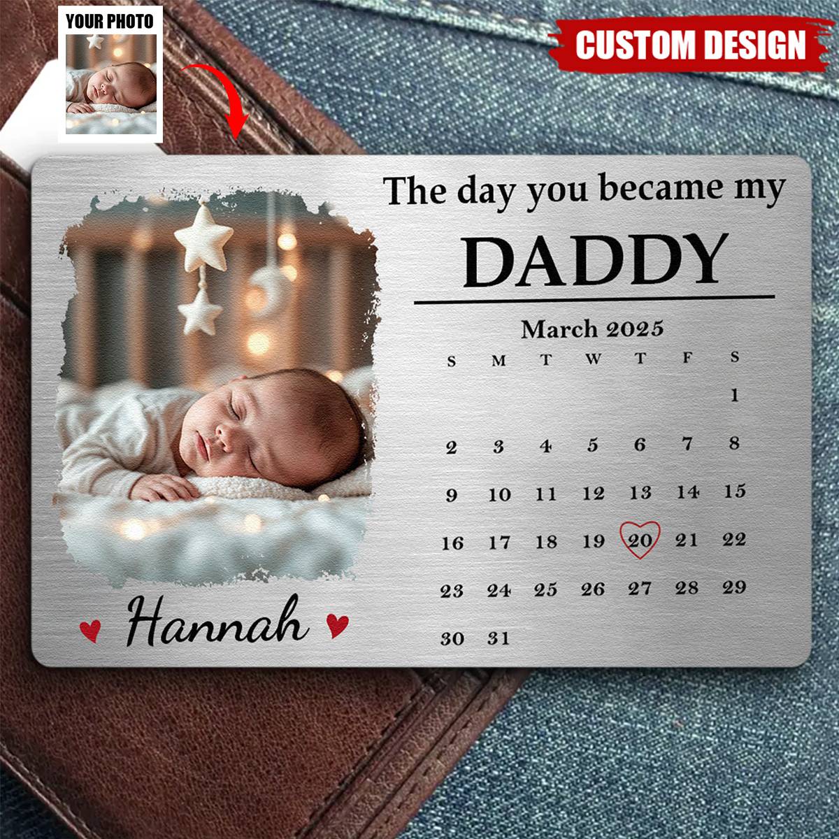 The Day You Became - Personalized Photo Wallet Card