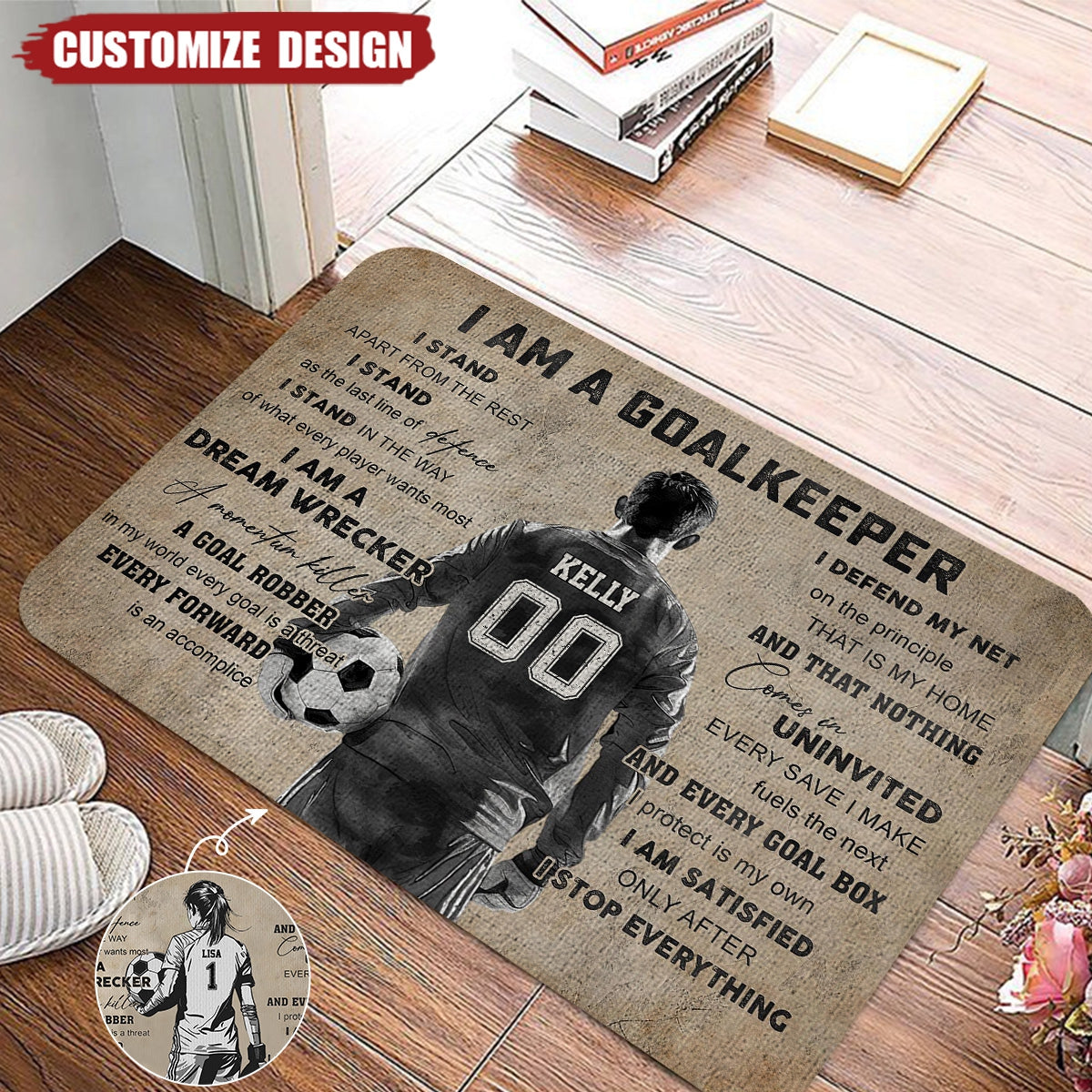 Personalized Goalkeeper Doormat - Gift For Soccer Lovers