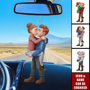 Personalized Romantic Kissing Couple Ornament - Anniversary Wedding Gifts For Husband And Wife, Him And Her