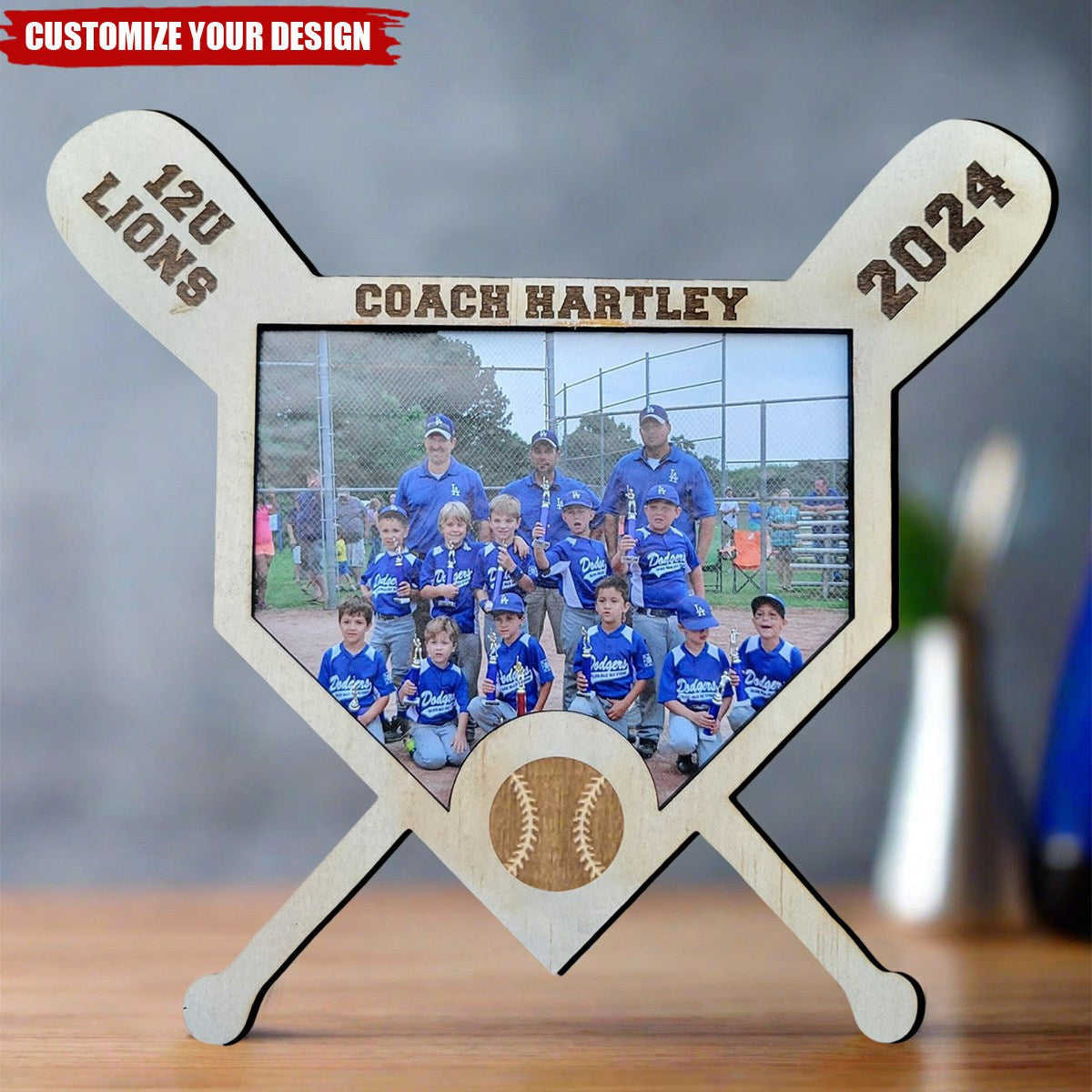 Personalized Photo Plaque for Baseball Lovers, Season End Gift for Baseball or Softball Coach