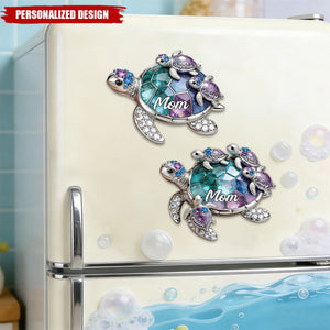 Personalized Grandma/Mom shaped Turtle Fridge Magnet-Gift For Mom and Grandma