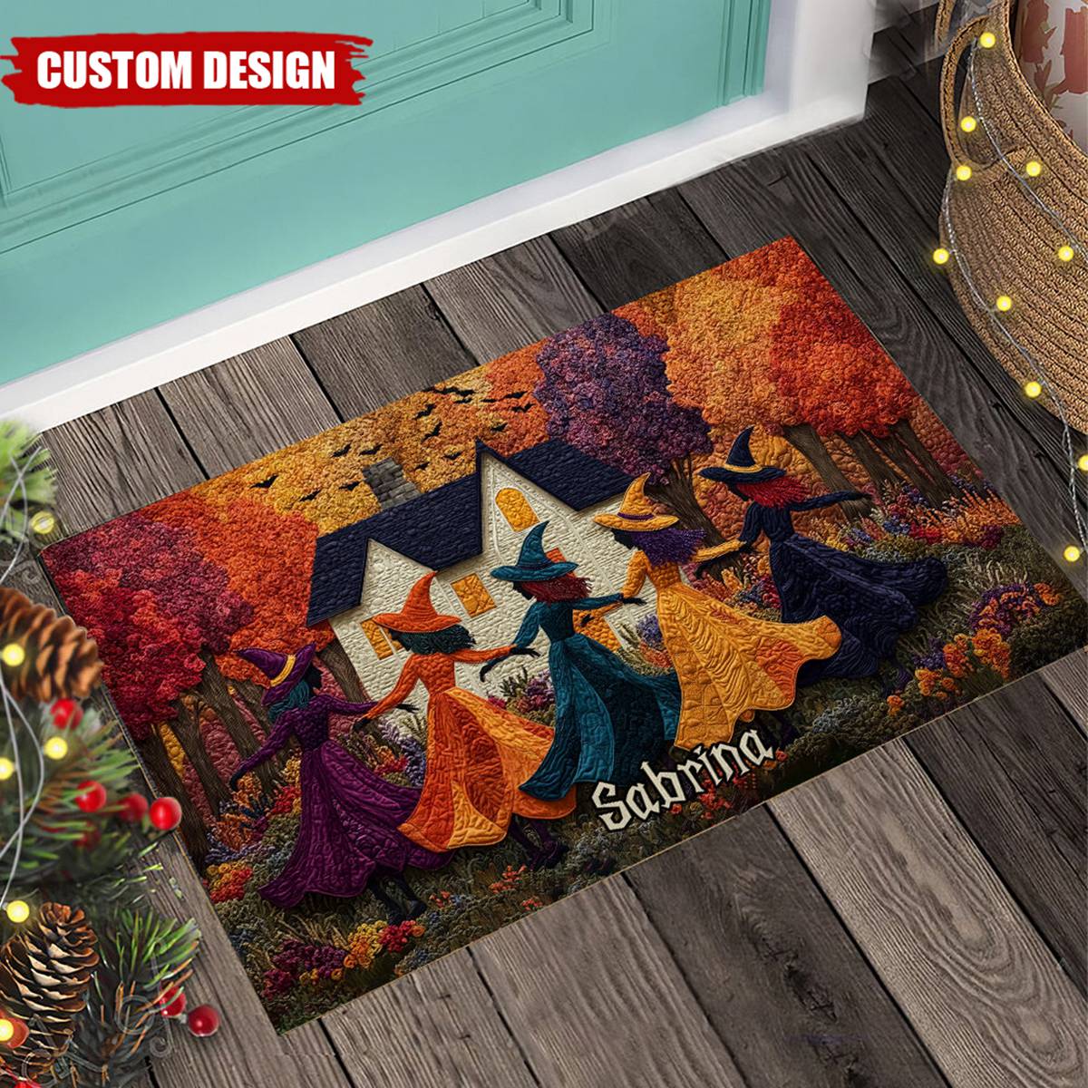 Dancing Witches - Personalized Witch Doormat