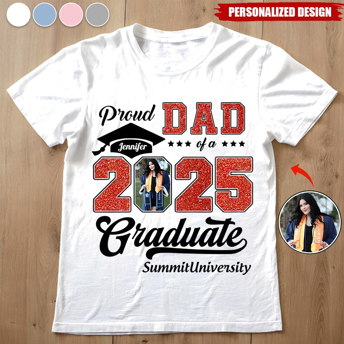 Proud Family Graduate 2025-Personalized T-Shirts-Graduation Gift