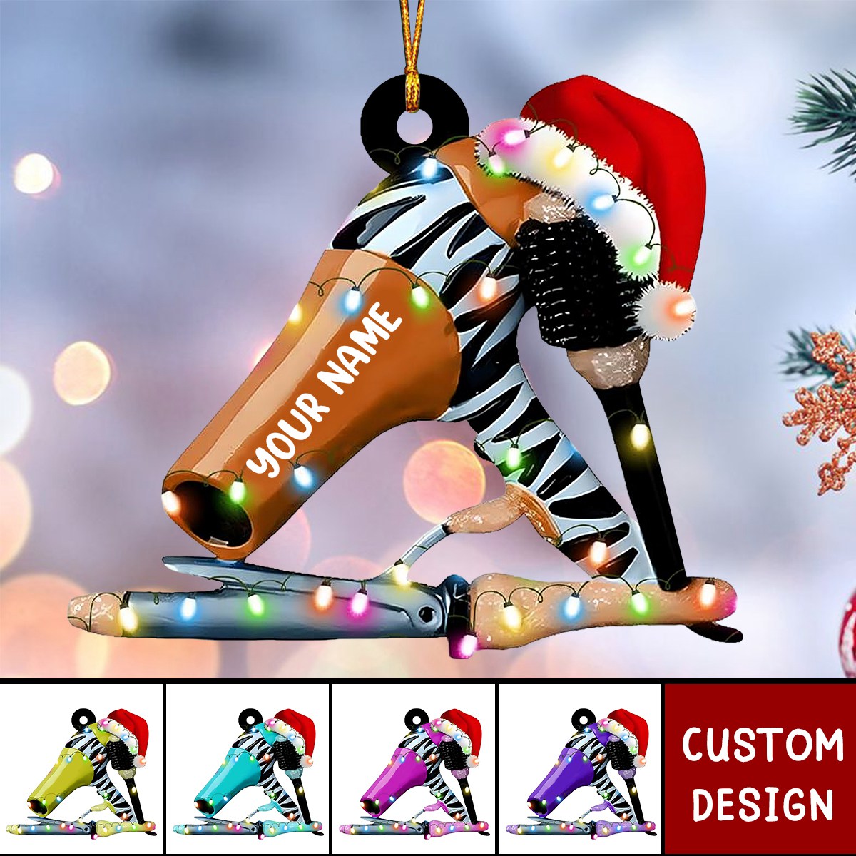 Personalized Dryer Acrylic Christmas Ornament Gift For Hairdresse