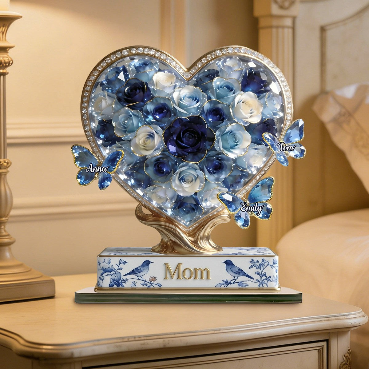 Toile De Jouy Wood Plaque - Personalized Gifts For Mothers