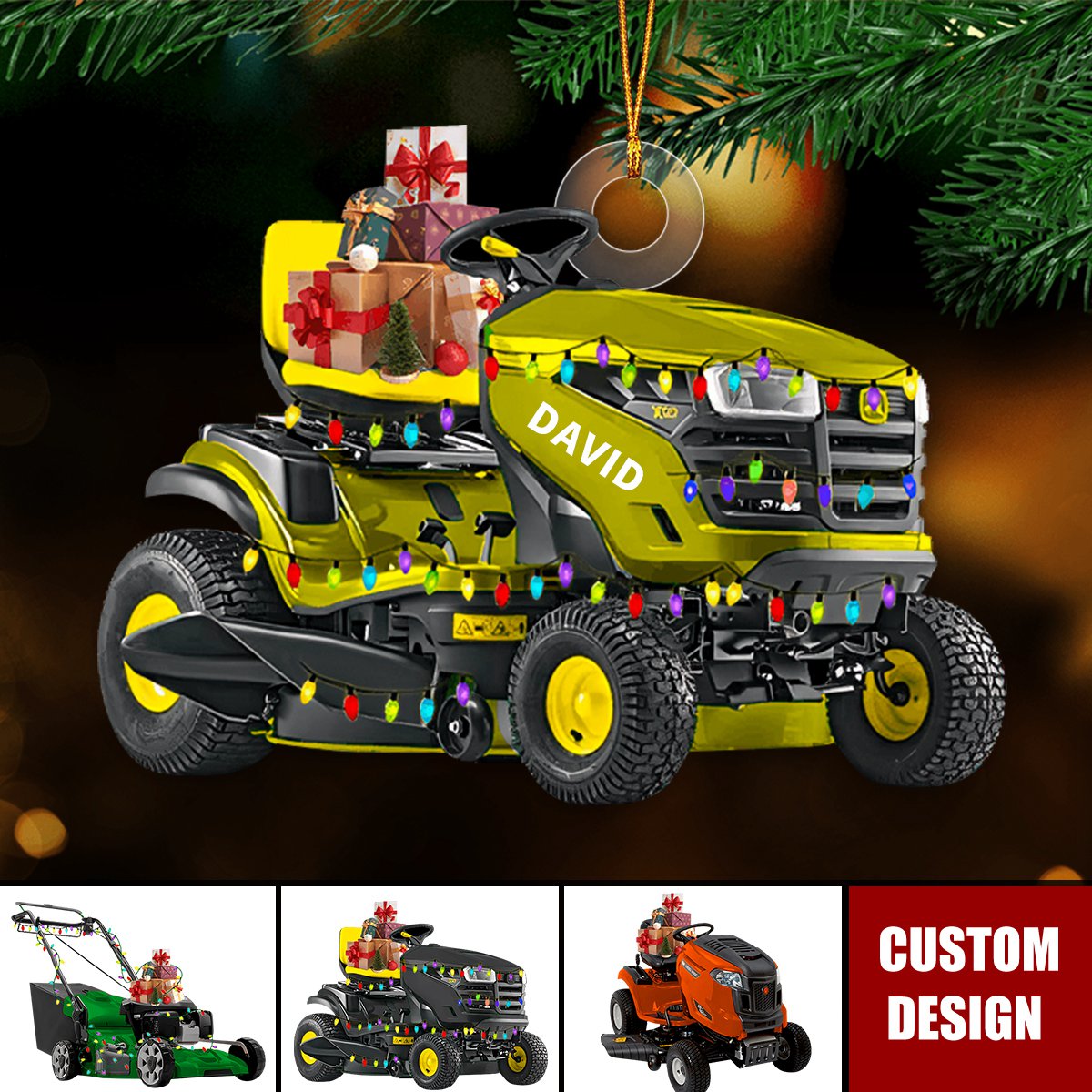 2024 New Release Personalized Lawn Mower Machine Christmas Ornament