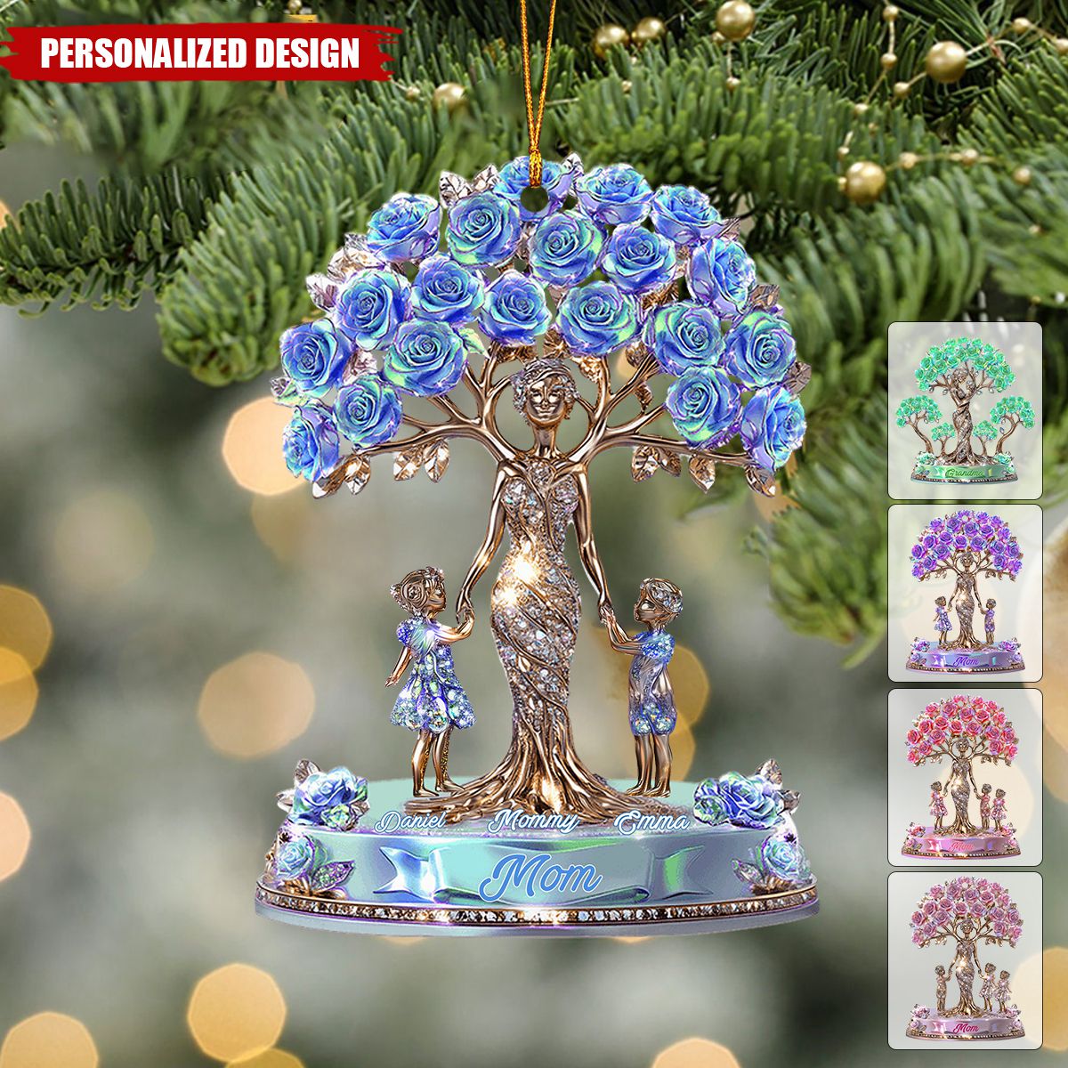 The Love Between Mother And Her Kids-Personalized Mother Transparent Ornament
