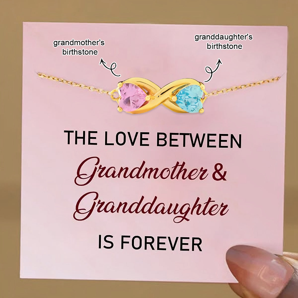 For Love-Double Customized Heart Birthstones Infinity Bracelet