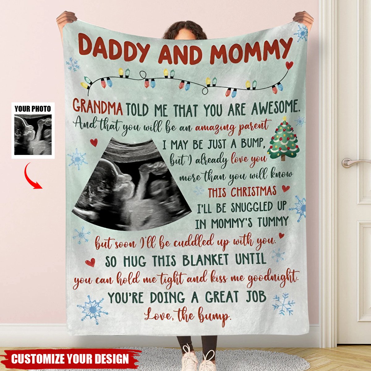 Custom Photo I'll Be Cuddled Up With You - Family Personalized Custom Blanket - Baby Shower Gift, Gift For First Mom