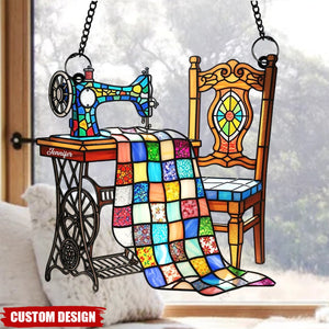 Vintage Sewing Machine Suncatcher Ornament – Personalized Gifts For Sewing Lovers
