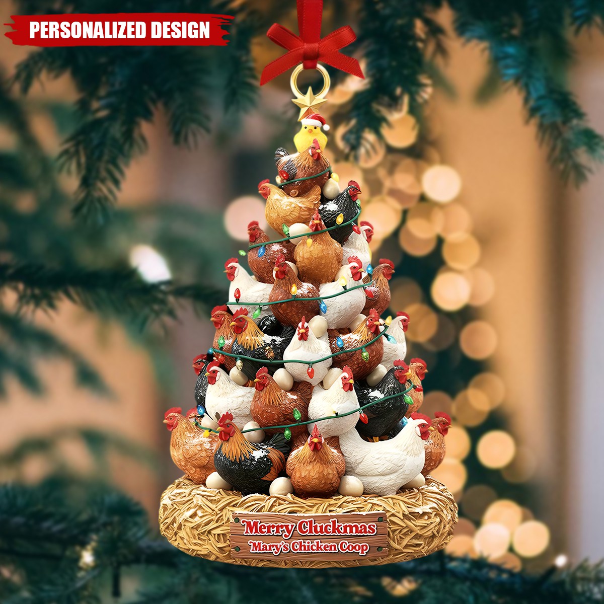 Personalized Chicken Acrylic Ornament Gifts For Chicken Lovers