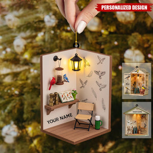 Personalized Birdwatcher Christmas Ornament-Nature Holiday Keepsake