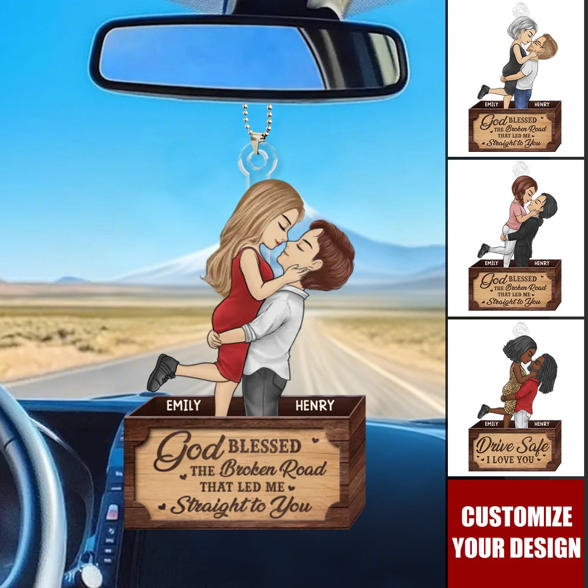Custom Photo In You I’ve Found My Home - Couple Personalized Custom Car Ornament - Gift For Husband Wife, Anniversary