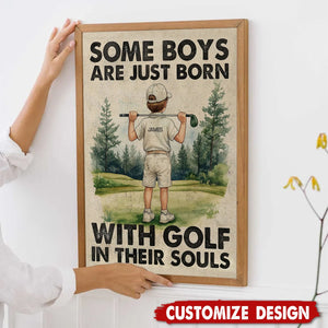 Personalized Golf Boy Kid Poster - Gift For Golf Lover