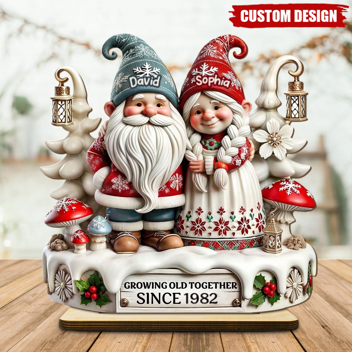 3D Effect Couple Together Personalized Standing Wooden Plaque, Heartfelt Gift For Couple, For Him, For Her, Husband, Wife