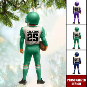 Personalized Kid Football American Christmas Ornament Gift for Football Player