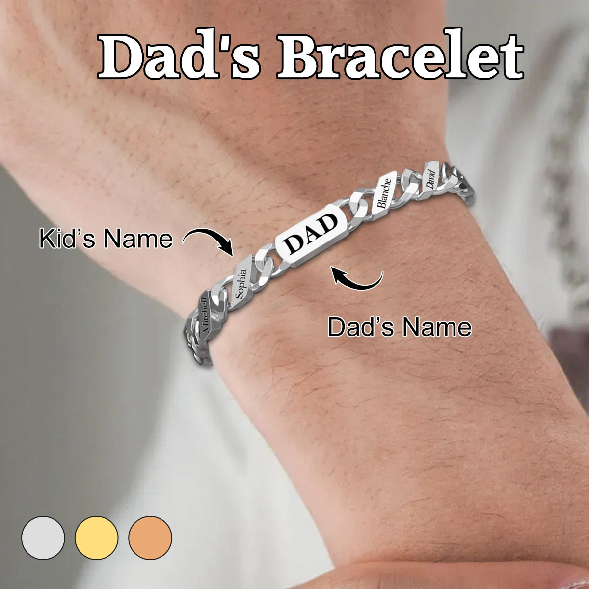 Personalized Fashion Name Bar Bracelet-Father's Day Gift
