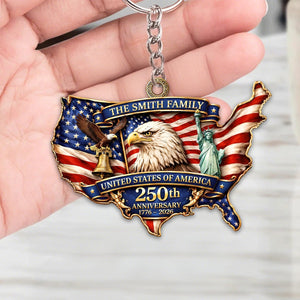 US 250th Anniversary-Personalized Patriot Keychain