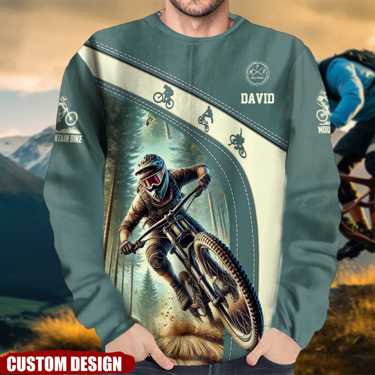 Personalized Name Mountain Bike Sweatshirt
