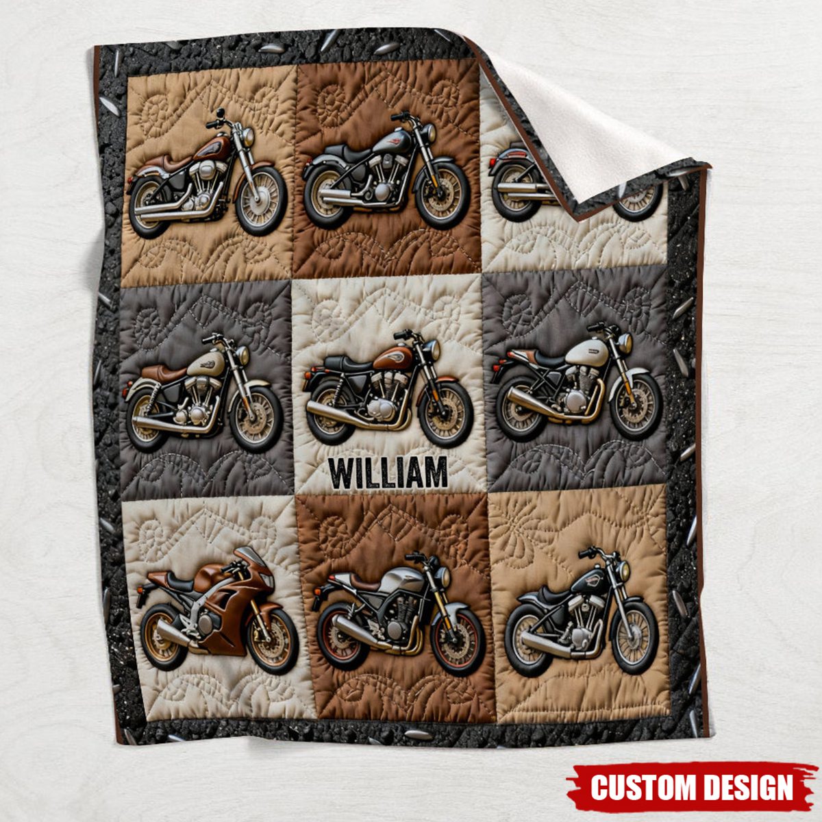 Personalized Motorcycle Blanket - Gift For Biker