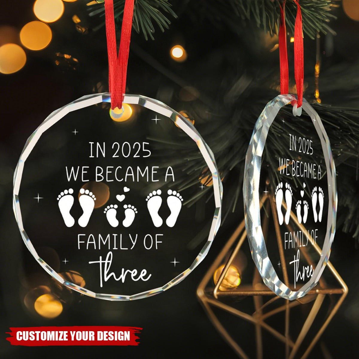 Newborn Baby Gifts for Couples in 2025 We Became a Family of Three Baby's First Christmas Ornament First Time Parents Mom Dad Gifts