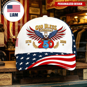 Personalized US Eagle 250 Years Of Freedom 1776 - 2026 Classic Cap