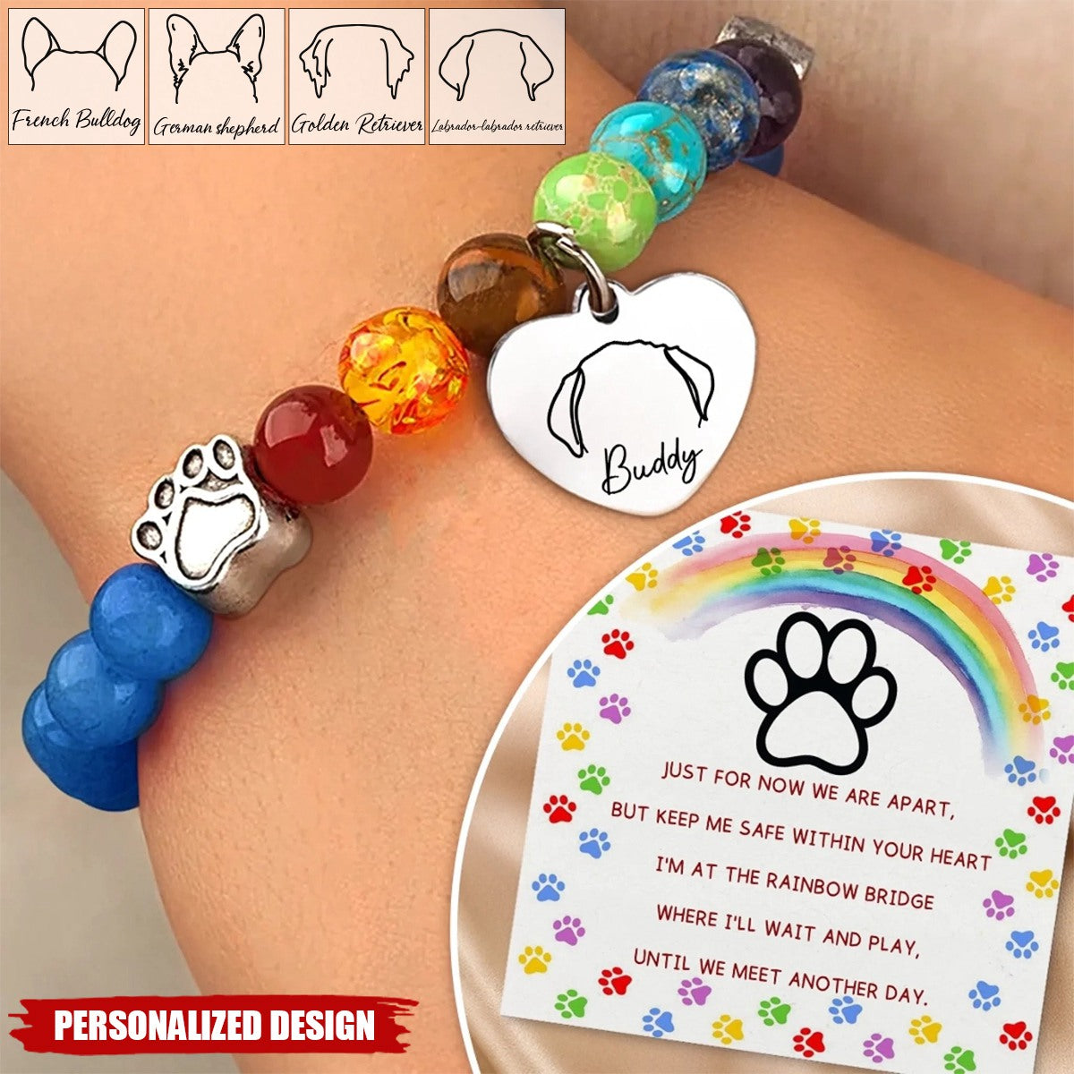 Personalized Rainbow Bridge Bracelet-Gifts For Dogs And Cats