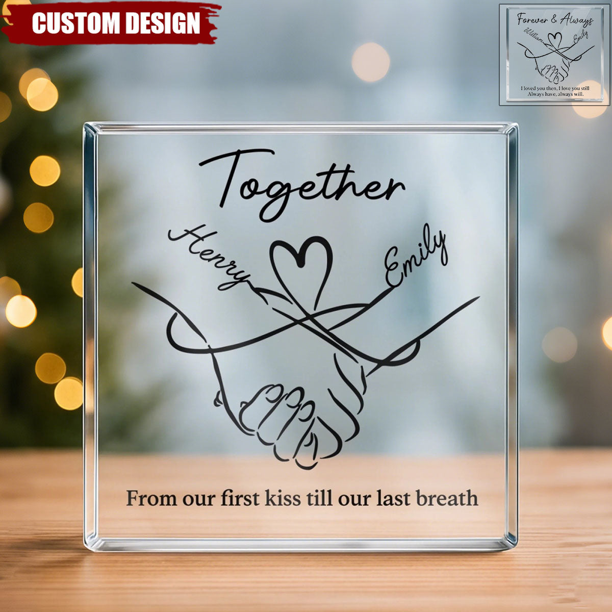 Custom Square Shaped Acrylic Plaque - Personalized Anniversary Wedding Gifts For Husband And Wife, Him And Her - Love Grows With You