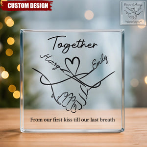 Custom Square Shaped Acrylic Plaque - Personalized Anniversary Wedding Gifts For Husband And Wife, Him And Her - Love Grows With You