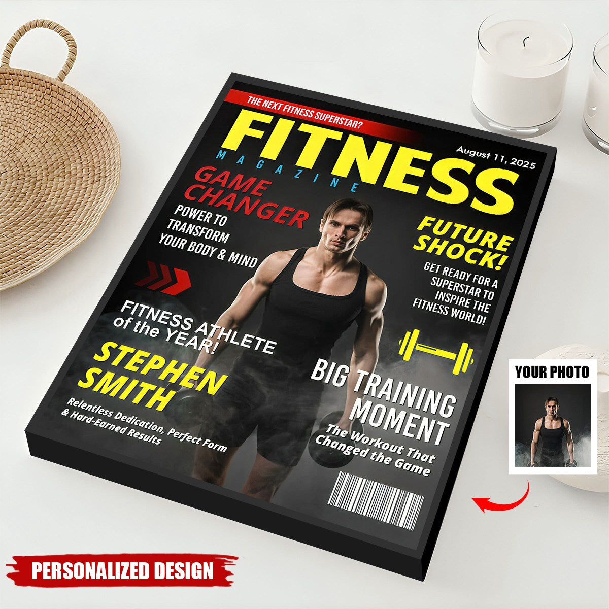 Custom Fitness Magazine Cover Poster, Gift For Fitness Lover