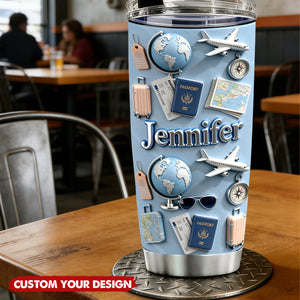 Just A Girl Who Loves Travelings - Personalized Travelling Full Print Tumbler