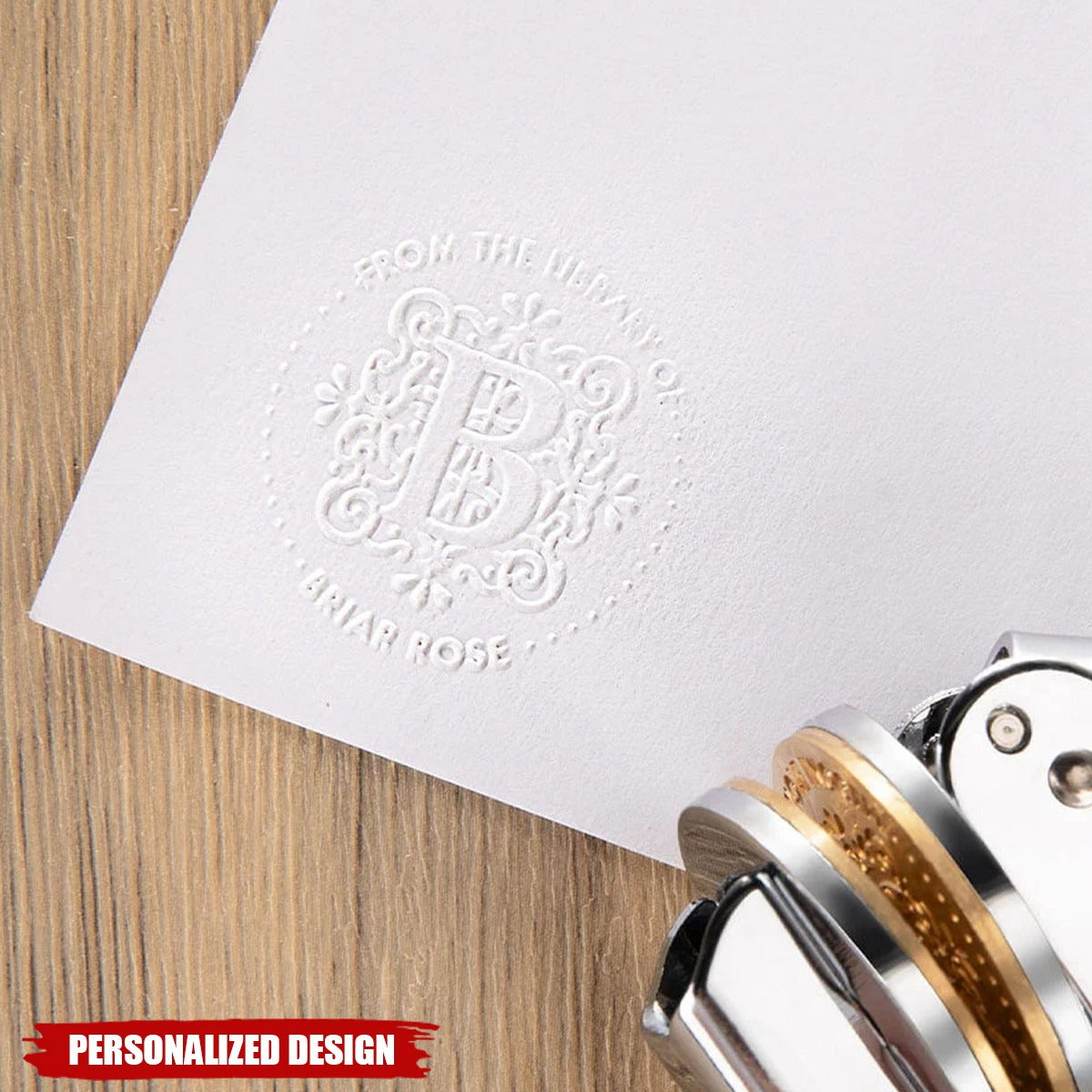 Personalized Gothic Monogram Hand Held Embosser Envelope Stamp