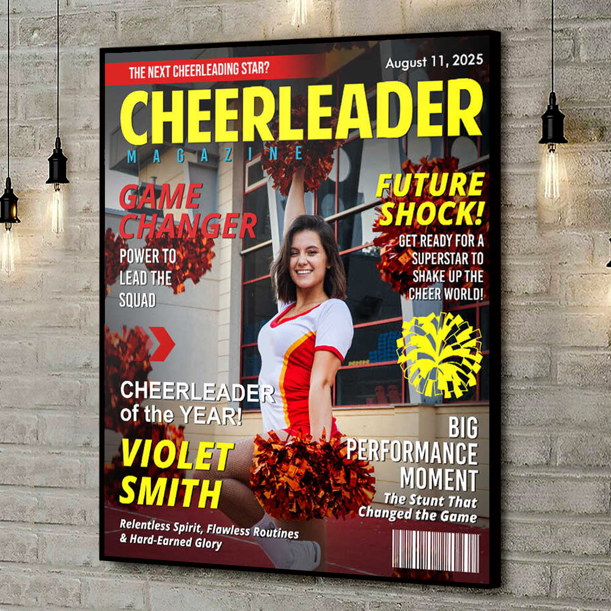 Custom Cheerleader Magazine Cover Poster, Gift For Cheerleader