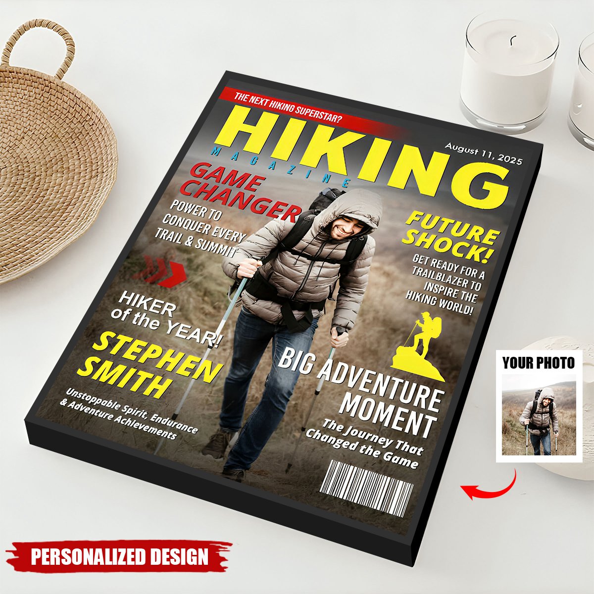 Custom Hiking Magazine Cover Poster, Gift For Hiking Lover