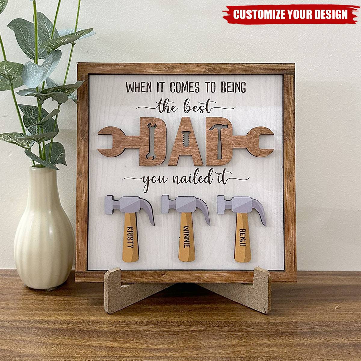 The Best Dad-Personalized 2-Layered Wooden Plaque-Father’s Day Gift