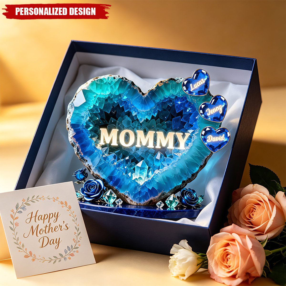 personalized Heart-shaped acrylic plaque-gift for mom