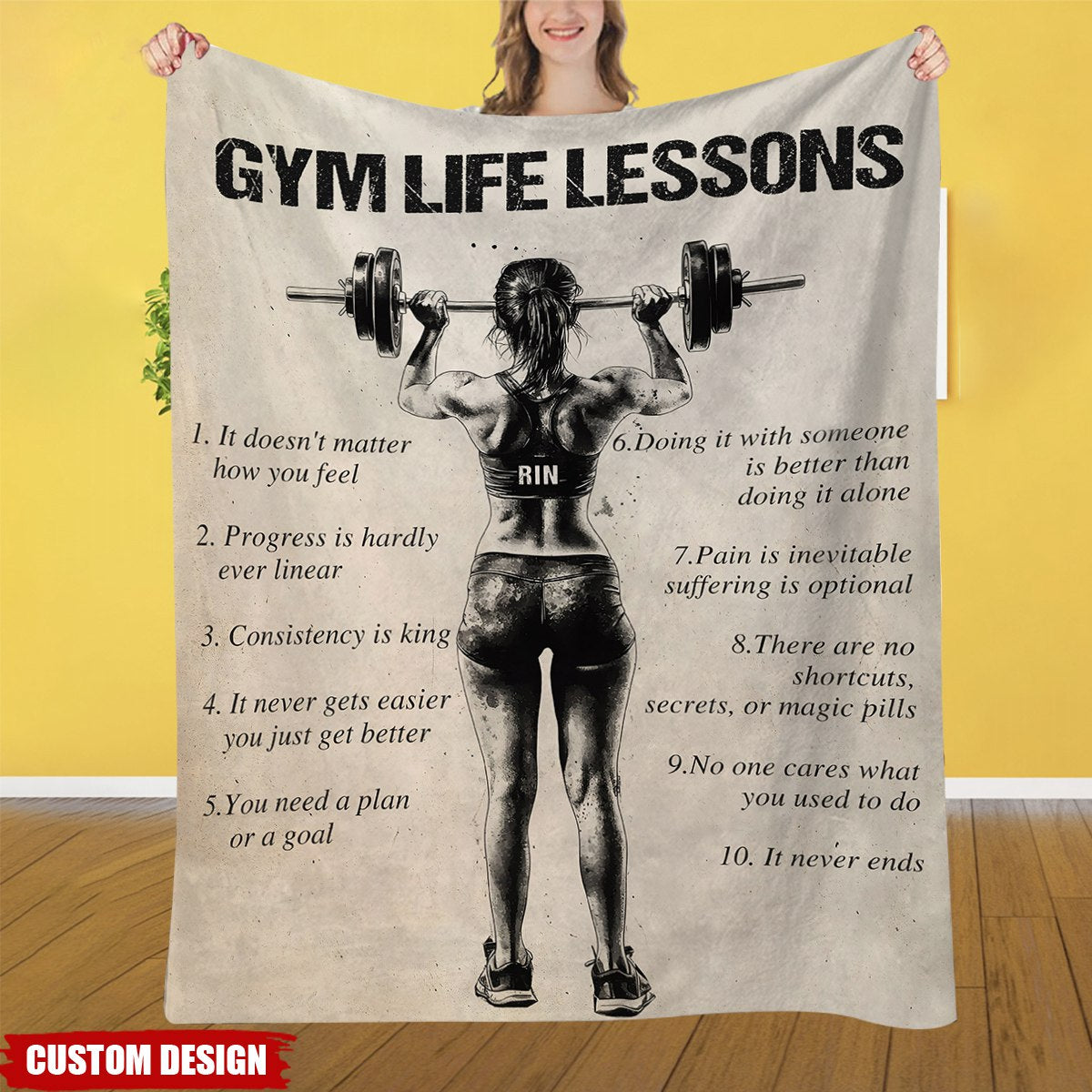 Gym Life Lessons-Personalized Gym Girl Blanket-Gift For Gym Lovers