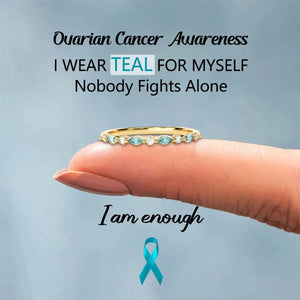 Ovarian Cancer Awareness-Cyan Diamond Thin Ring