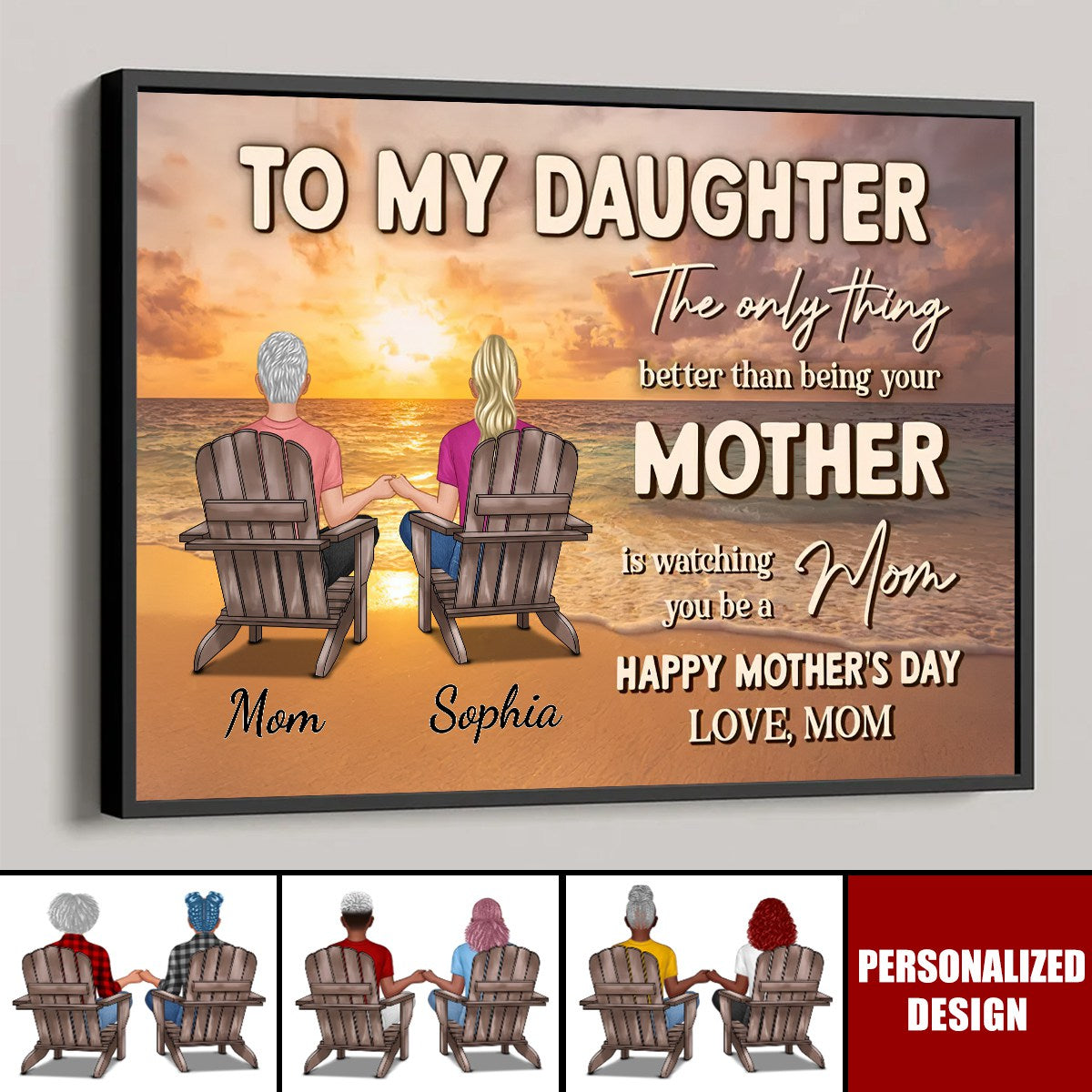 Beach Landscape To My Daughter From Mom-Personalized Poster-Mother's Day Gift