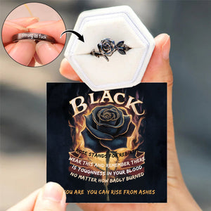 Rise from ashes Black Rose Ring