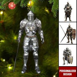 Personalized knight armor Christmas ornament