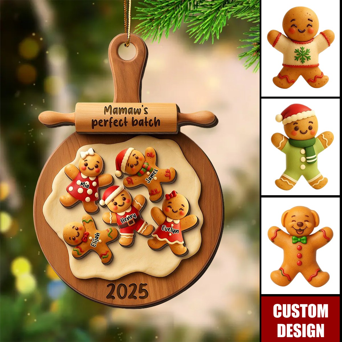 Personalized Gingerbread Family Christmas Ornament-Gift For Family