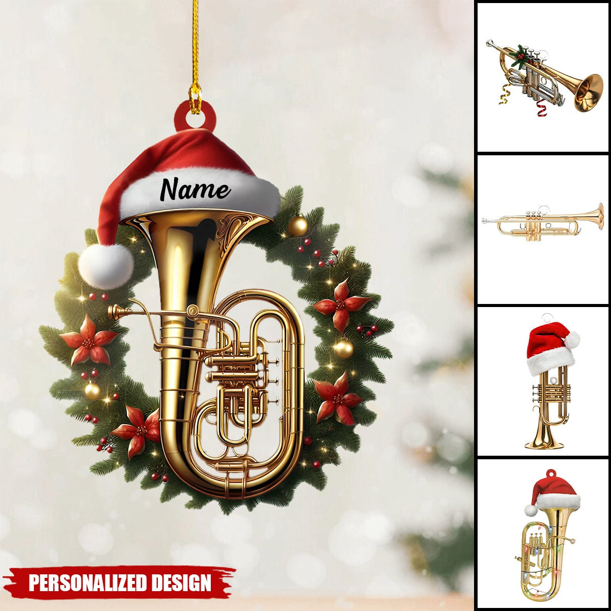 Personalized Trumpet Ornament-Gift For Trumpet Artist Trumpet Lover