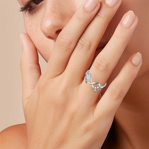 Personalized Infinity Birthstone Promise Ring, Anniversary Gift for Couples