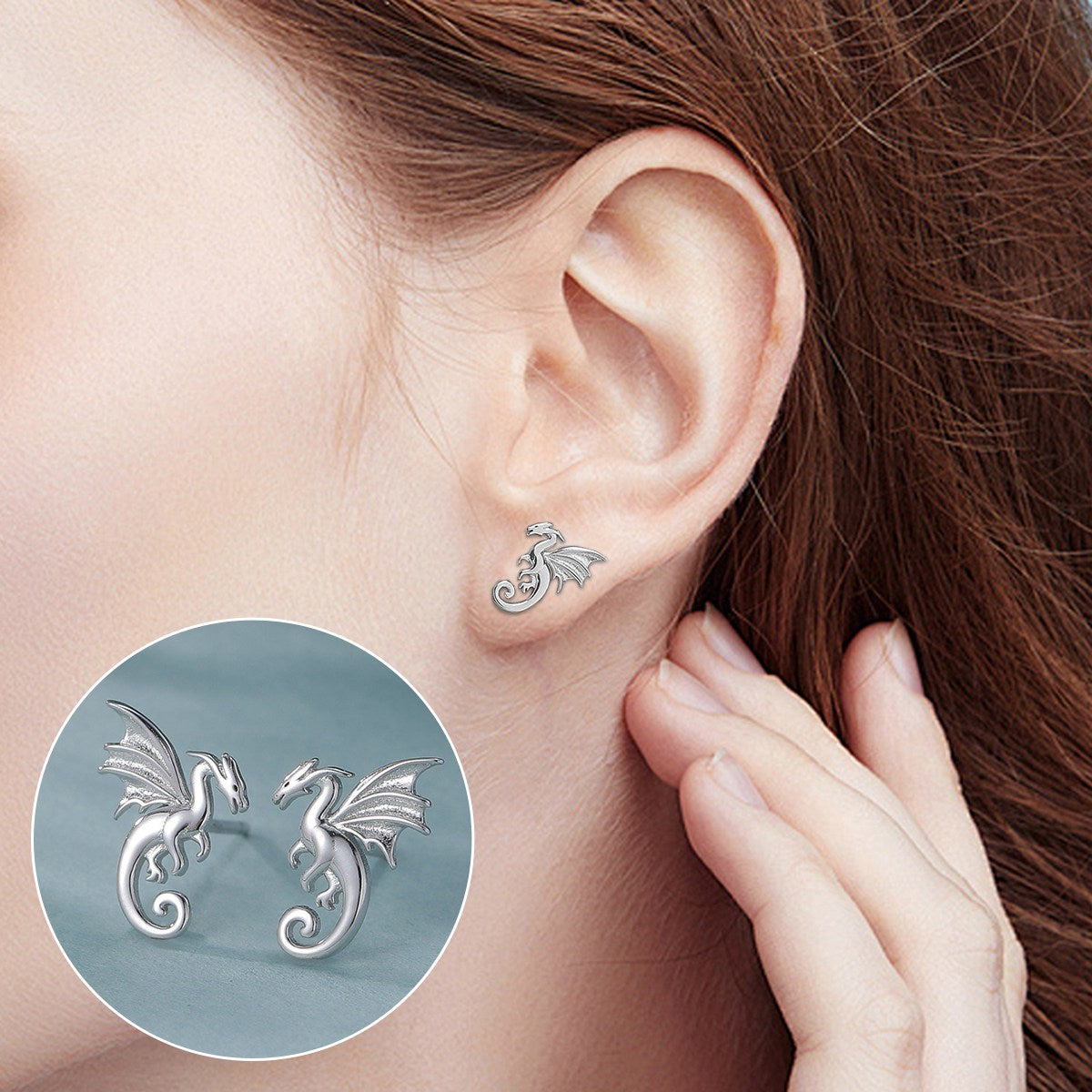 Extra Small Dragon Stud Earrings Birthday Anniversary Gift for Dragon Lover