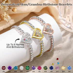 Personalized Birthstone Bracelets-Gift for Her Mom Wife