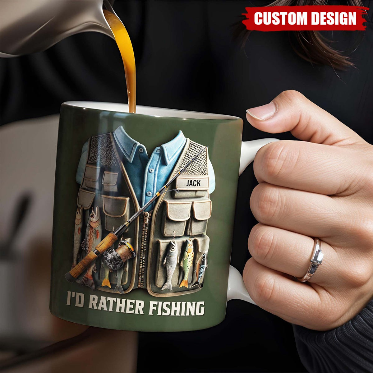 I'd Rather Be Fishing - Personalized Mug, Gift For Fishing Enthusiasts